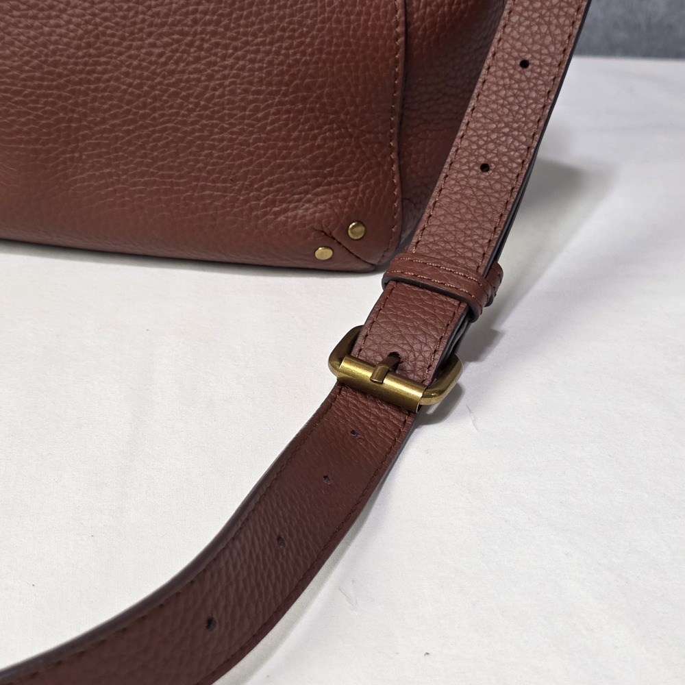 American Leather Co Luca Triple Entry Crossbody Purse Brown - Picture 8 of 16